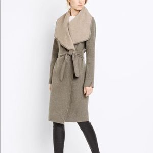 Vince Drape front leather trim coat size XS